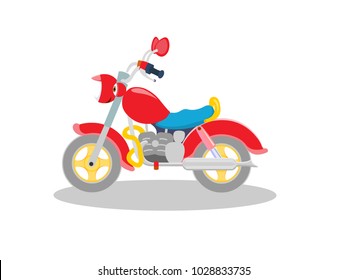 Motorcycle Side Colorful Vector Image