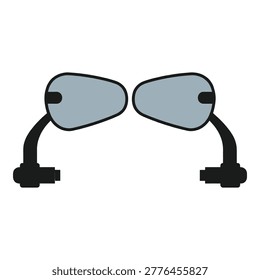 Motorcycle side rear view mirrors with gray lenses attached vehicle accessories icon