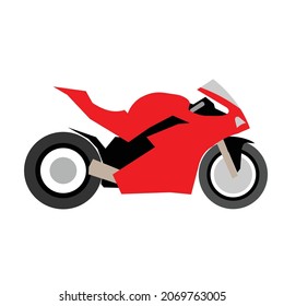 motorcycle side view flat vector design
