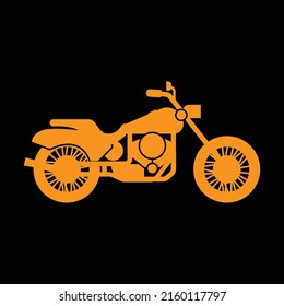 Motorcycle side view isolated on white background Color vector illustration.