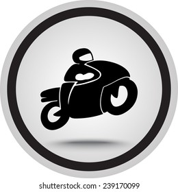 Motorcycle sign icon, vector illustration. Flat design style