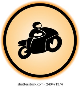 Motorcycle sign icon, vector illustration. Flat design style