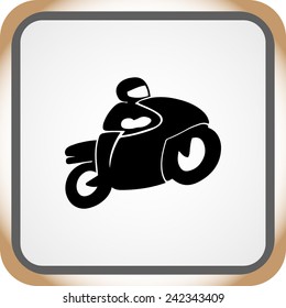 Motorcycle sign icon, vector illustration. Flat design style