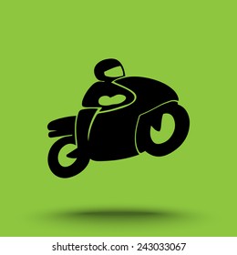 Motorcycle sign icon, vector illustration. Flat design style