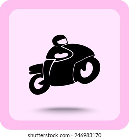 Motorcycle sign icon, vector illustration. Flat design style