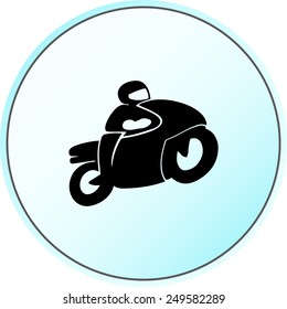 Motorcycle sign icon, vector illustration. Flat design style