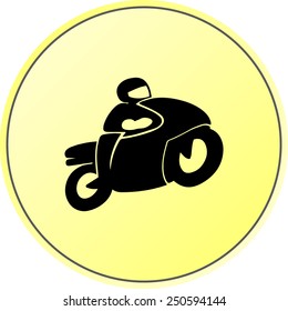 Motorcycle sign icon, vector illustration. Flat design style
