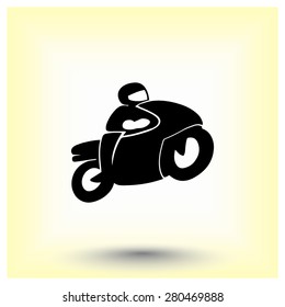 Motorcycle sign icon, vector illustration. Flat design style