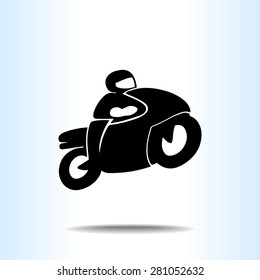 Motorcycle sign icon, vector illustration. Flat design style