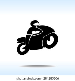 Motorcycle sign icon, vector illustration. Flat design style