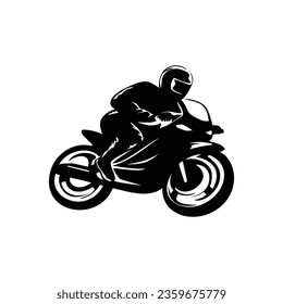 diseño de silueta de moto. símbolo y signo de ciclismo rápido. ilustración de la moto deportiva.