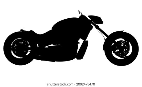Motorcycle silhouette isolated on white background. Side view. Vector illustration