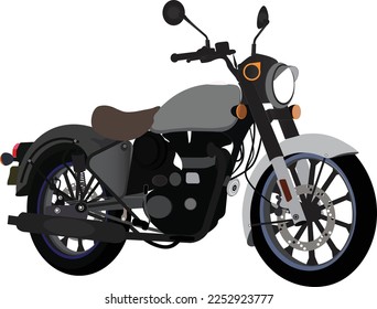 	
Motorcycle silhouette isolated on white background