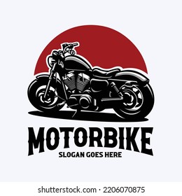 Motorcycle Silhouette Logo Vector Stock Illustration. Best For Automotive Tshirt Design