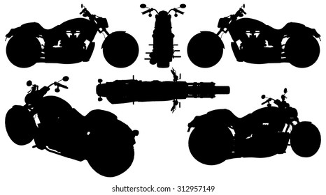 Motorcycle Silhouette Vector 15
