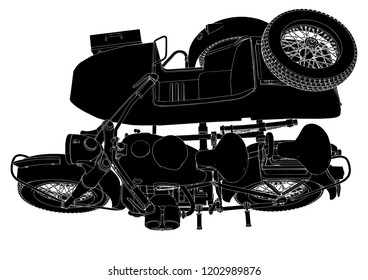 motorcycle silhouette vector