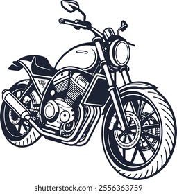 motorcycle silhouette vector art design with white background