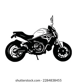 Motorcycle silhouette Vector. Flat style. Side view, illustration