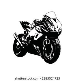 Motorcycle silhouette Vector. Flat style. Side view, illustration