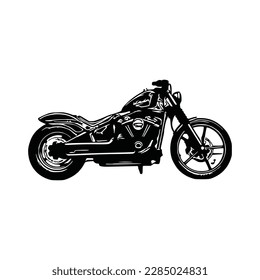 Vector de silueta de motocicleta. Estilo plano. Vista lateral, ilustración