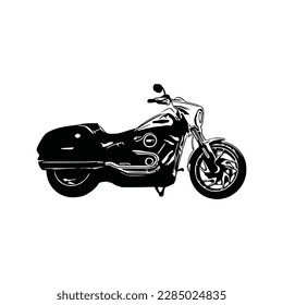 Vector de silueta de motocicleta. Estilo plano. Vista lateral, ilustración