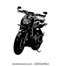 Vector de silueta de motocicleta. Estilo plano. Vista lateral, ilustración