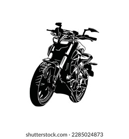 Motorcycle silhouette Vector. Flat style. Side view, illustration