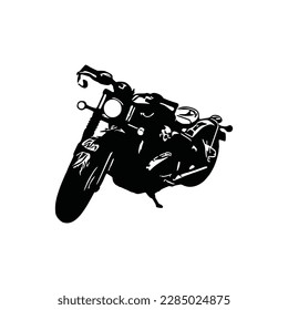 Motorcycle silhouette Vector. Flat style. Side view, illustration