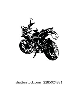 Motorcycle silhouette Vector. Flat style. Side view, illustration
