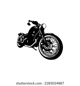Motorcycle silhouette Vector. Flat style. Side view, illustration