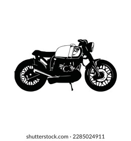 Vector de silueta de motocicleta. Estilo plano. Vista lateral, ilustración