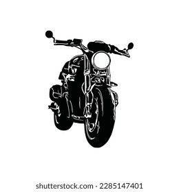 Motorcycle silhouette Vector. Flat style. Side view, illustration