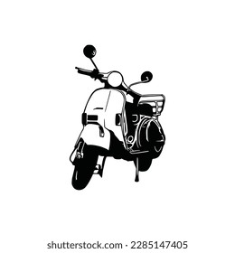 Motorcycle silhouette Vector. Flat style. Side view, illustration