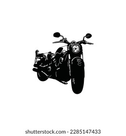 Motorcycle silhouette Vector. Flat style. Side view, illustration