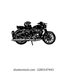 Vector de silueta de motocicleta. Estilo plano. Vista lateral, ilustración