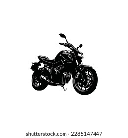 Motorcycle silhouette Vector. Flat style. Side view, illustration
