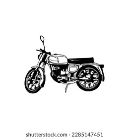 Motorcycle silhouette Vector. Flat style. Side view, illustration