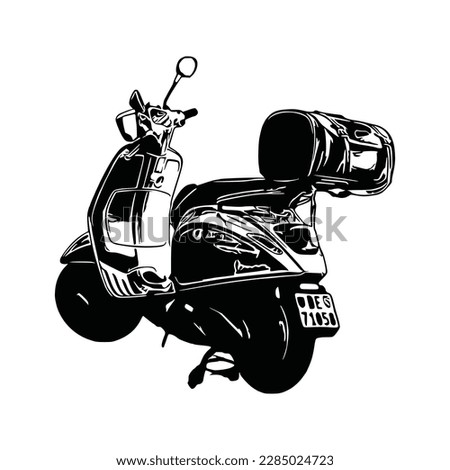 Motorcycle silhouette Vector. Flat style. Side view, illustration