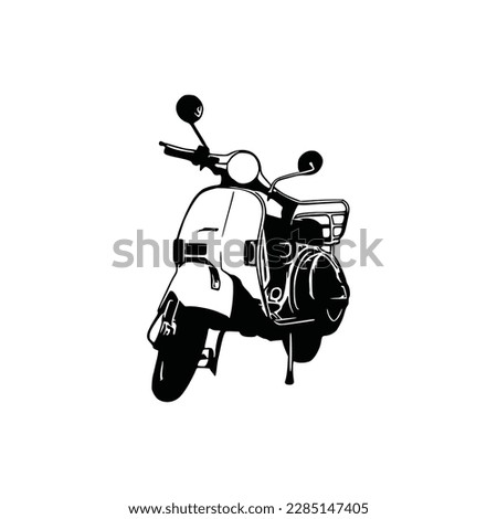 Motorcycle silhouette Vector. Flat style. Side view, illustration