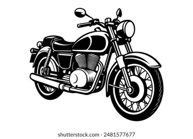 motorcycle silhouette vector vintage illustration