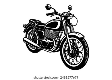 motorcycle silhouette vector vintage illustration