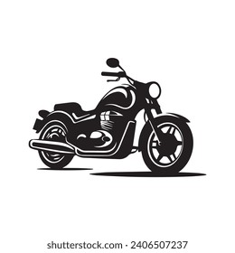 Motorcycle silhouettes on a white background. Vector illustration.