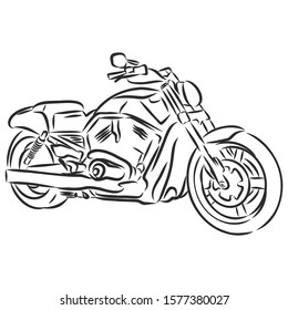 Motorcycle sketch contour vector illustration 
