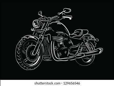 motorcycle, sketch, lineart, transport, movement,