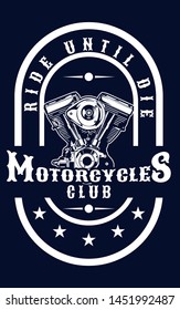 motorcycle skull illustration for any apparel stuff and digital printing product