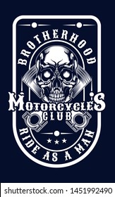 motorcycle skull illustration for any apparel stuff and digital printing product