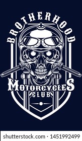 motorcycle skull illustration for any apparel stuff and digital printing product