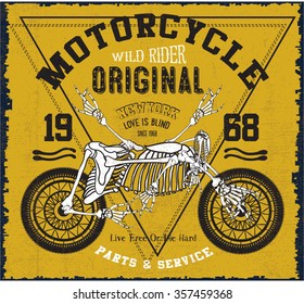 motorcycle and skull poster