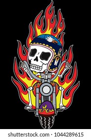 Motorcycle Skull vector 