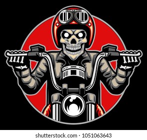 motorcycle skull vector